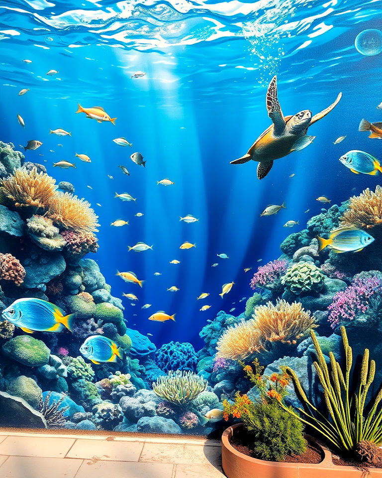 underwater wonderland mural - 30 Garden Mural Ideas