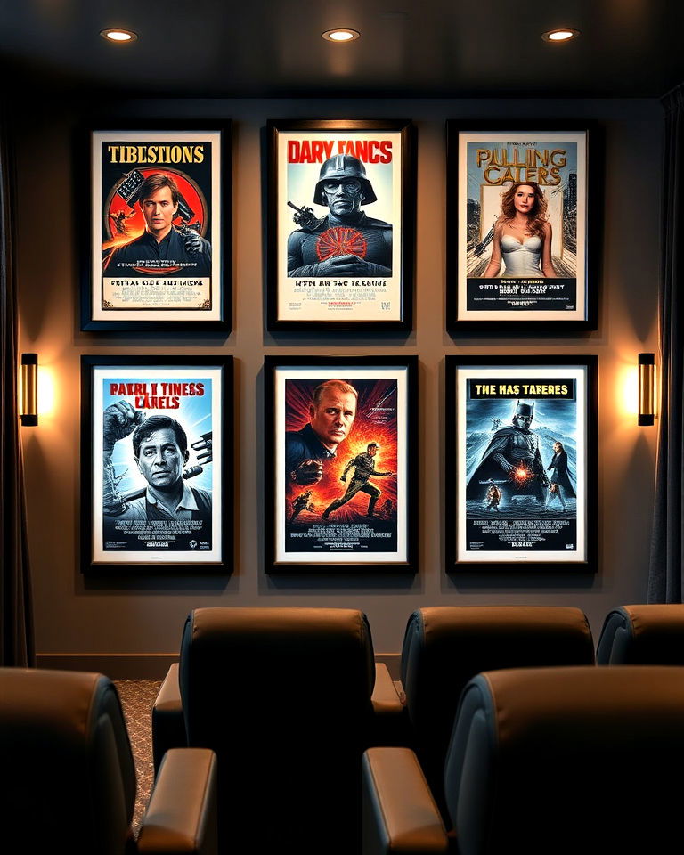 unique DIY movie poster frames - 40 Small Home Theater Ideas
