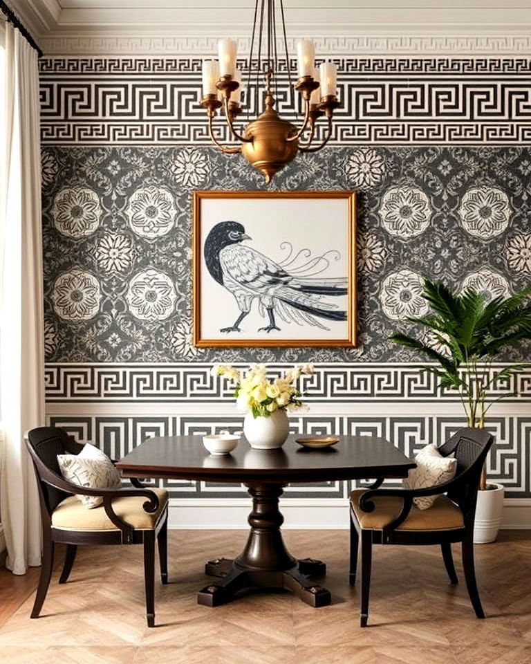 unique accent walls with greek patterns - 20 Greek Style Home Ideas
