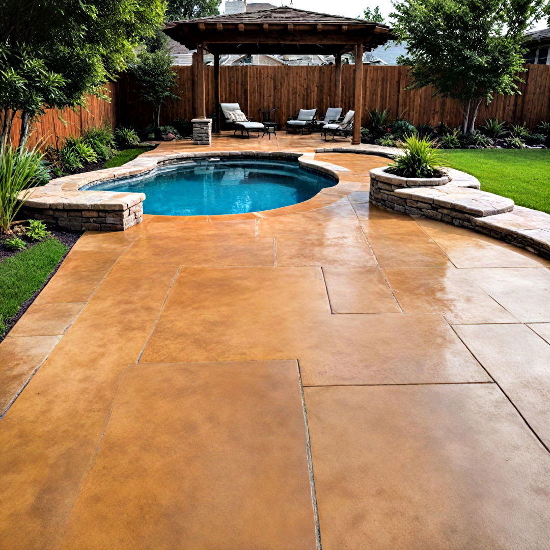 unique acid stained concrete patio - 40 Concrete Patio Ideas