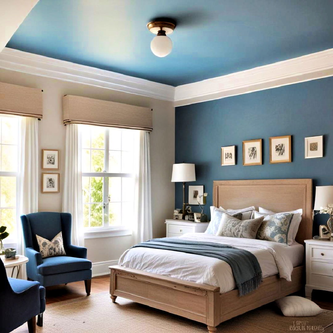 unique blue ceiling - 40 Blue Bedroom Ideas