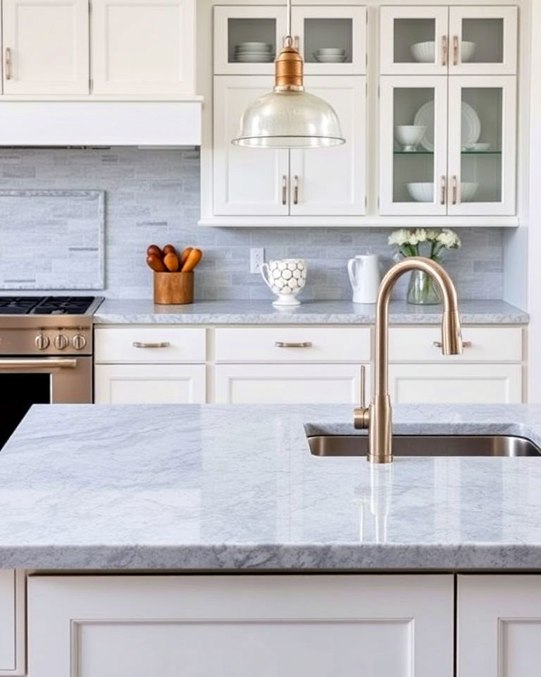 unique blue gray quartz countertops - 20 Quartz Kitchen Countertops