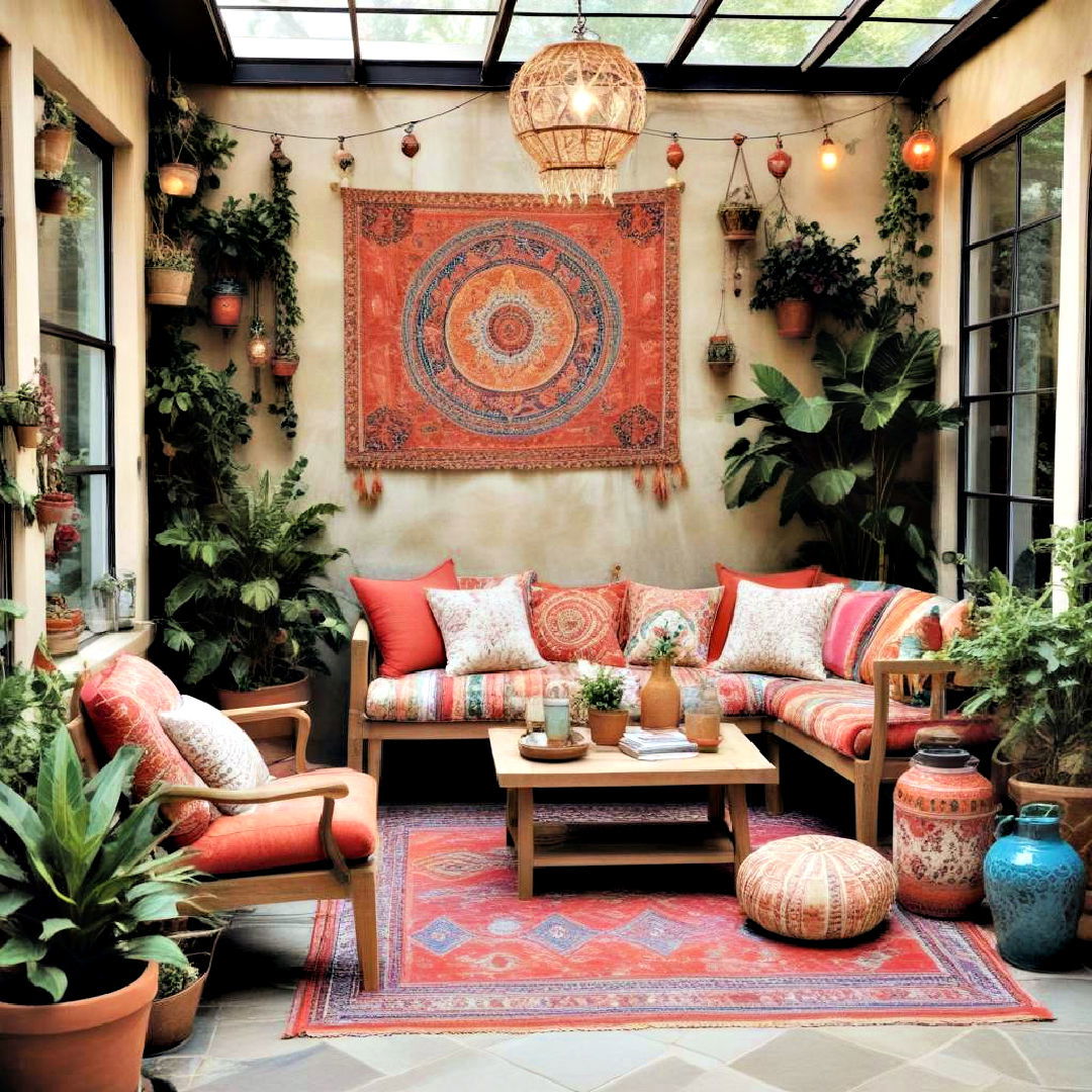 unique bohemian haven idea - 25 Enclosed Patio Ideas
