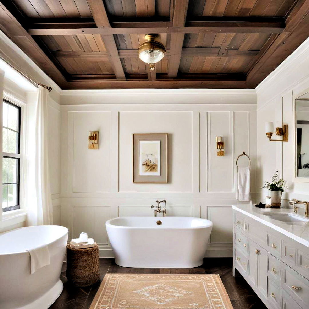 unique ceiling treatment - 40 Bathroom Decor Ideas