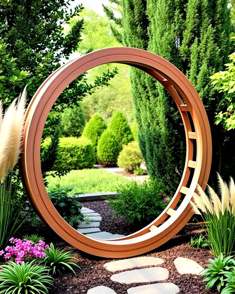 unique circular moon gate arbor - 40 Garden Arbor Ideas