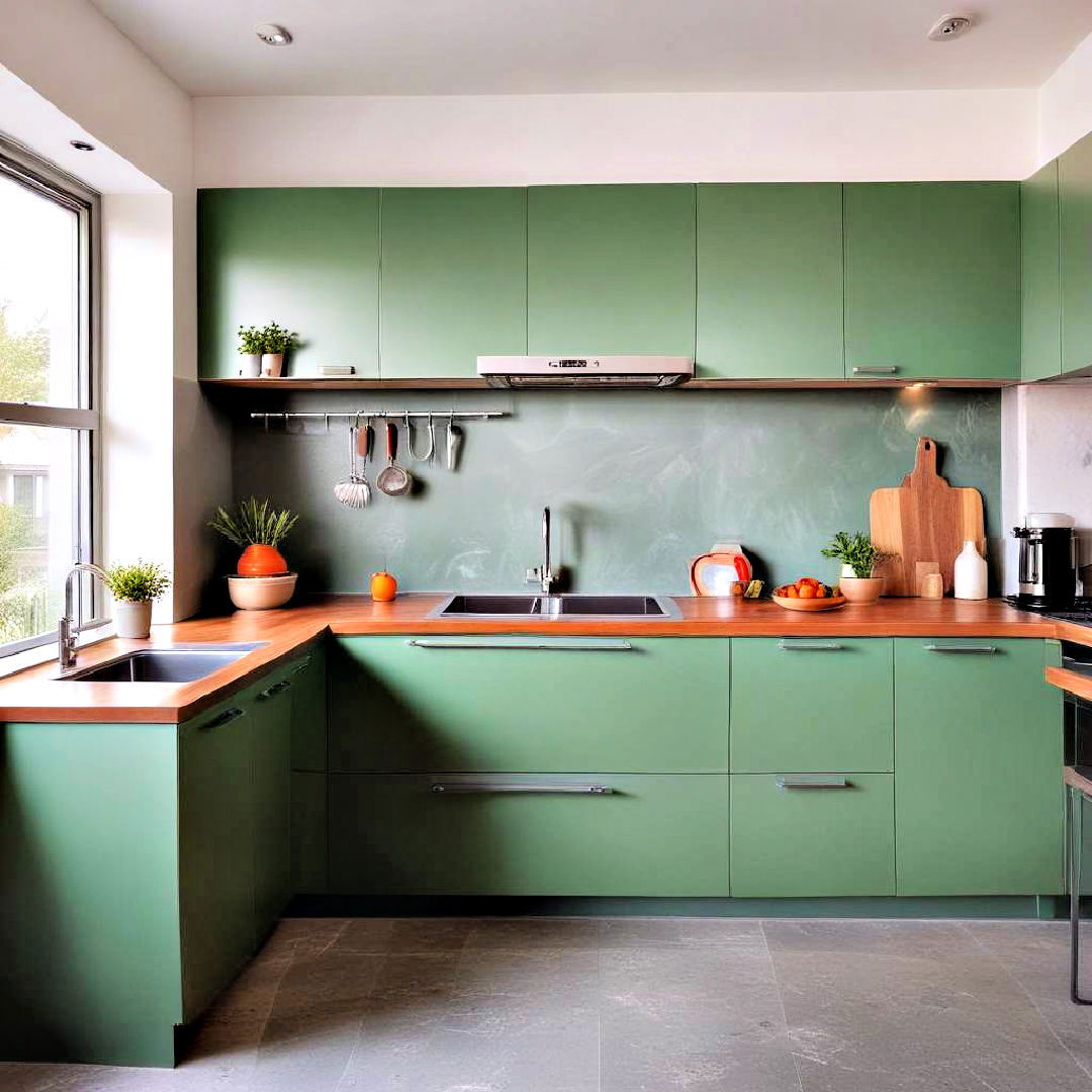 unique colorful cabinets idea - 40 Modern Kitchen Ideas