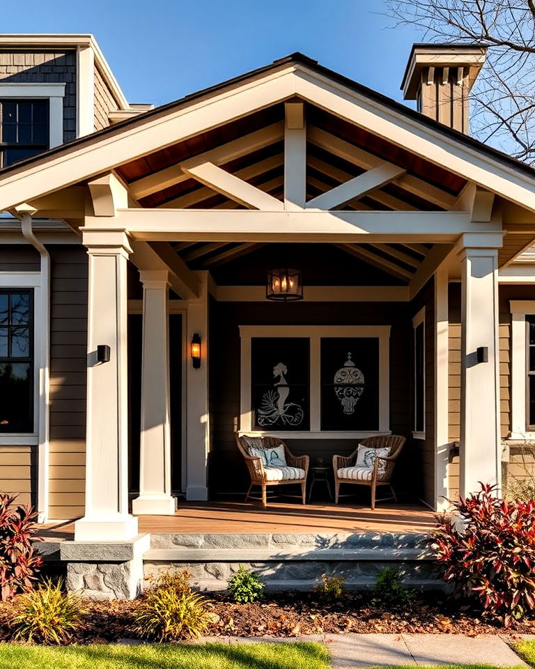 unique covered side porch design - 40 Craftsman Style House Exterior Ideas