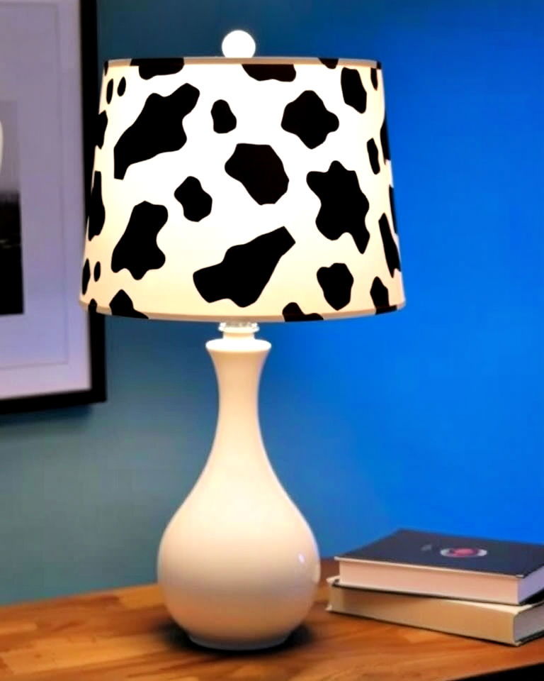unique cow print lampshades - 15 Cow Print Room Decor Ideas