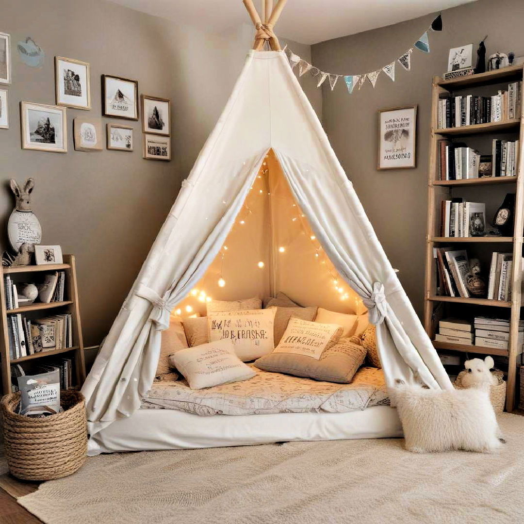 unique cozy reading tent - 25 Homeschool Room Ideas