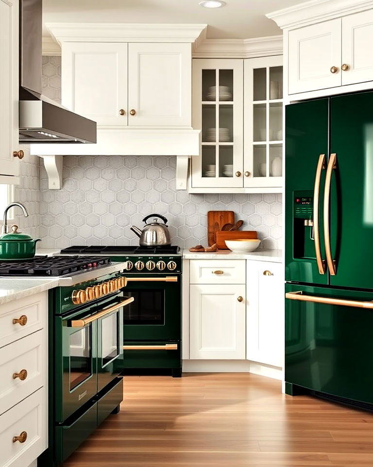 unique dark green kitchen appliances - 40 Dark Green Kitchen Ideas