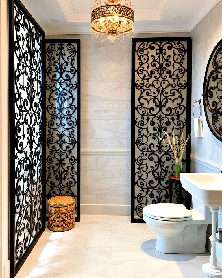 unique decorative screen partition - 20 Bathroom Partition Ideas