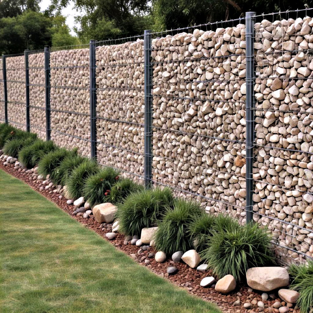 unique design gabion fence - 25 Backyard Fence Ideas