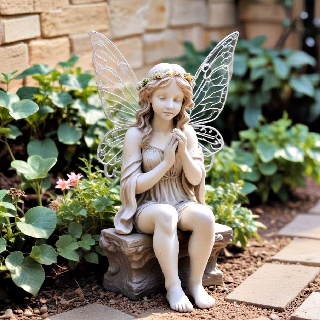 unique fairy statue idea - 40 Small Patio Ideas on a Budget