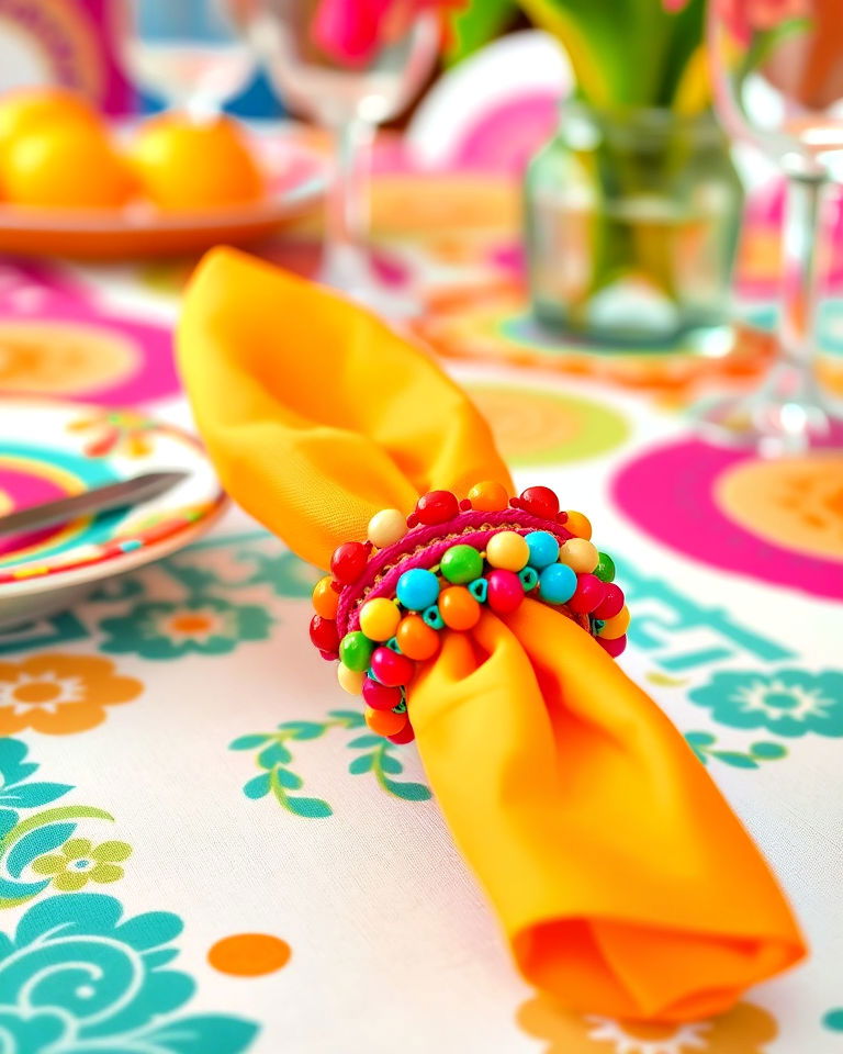 unique fiesta inspired napkin rings - 20 Mexican Table Decor Ideas