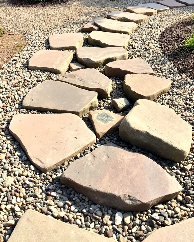 unique flagstone overlays - 30 Front Yard Dry Creek Bed Landscaping Ideas