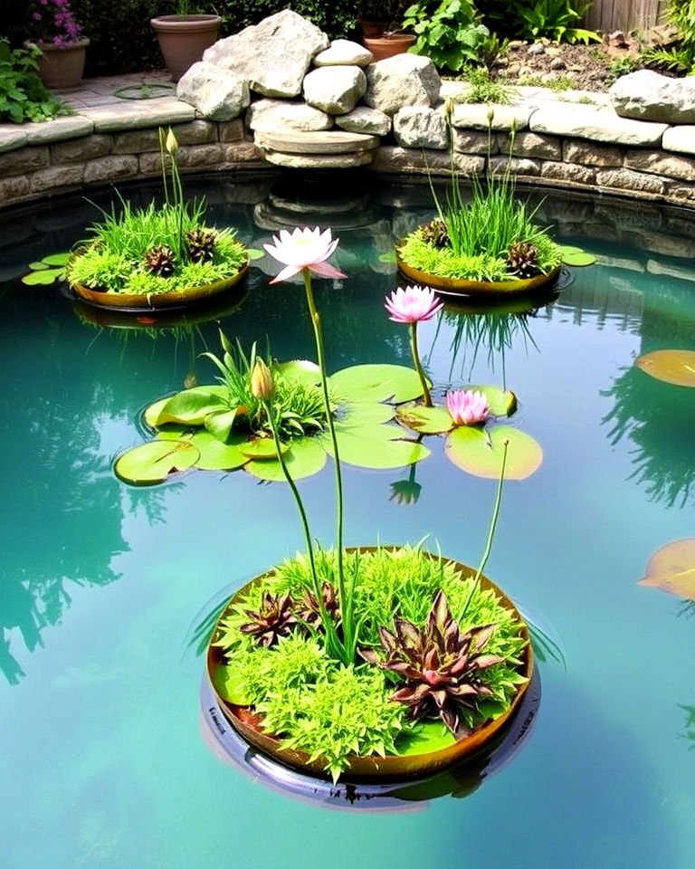 unique floating garden islands - 30 Florida Backyard Ideas
