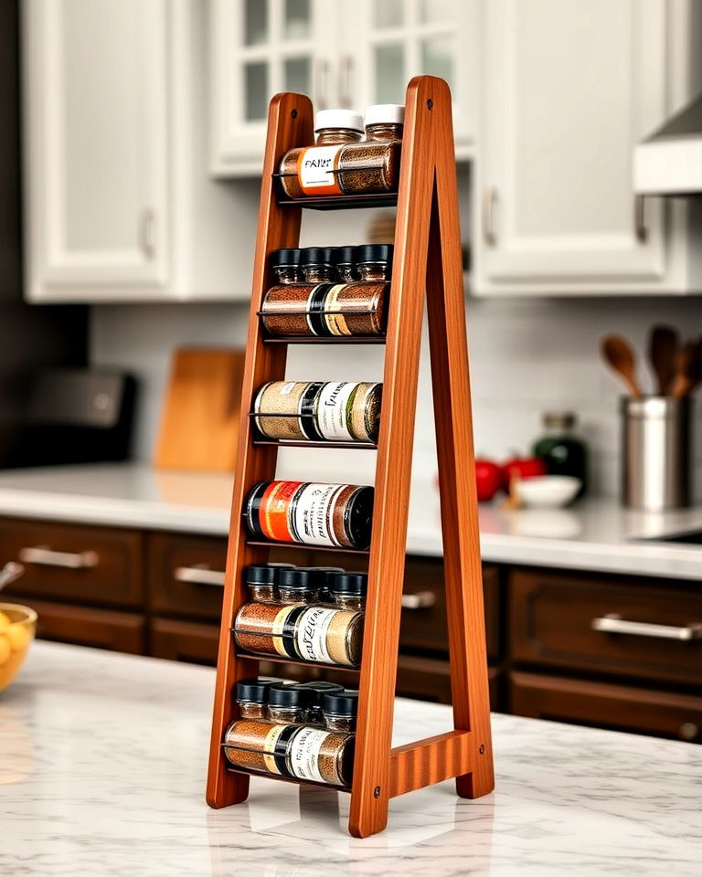unique freestanding ladder spice rack - 40 Spice Rack Ideas
