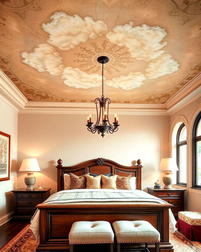 unique fresco style ceiling murals - 20 Tuscan Bedroom Ideas