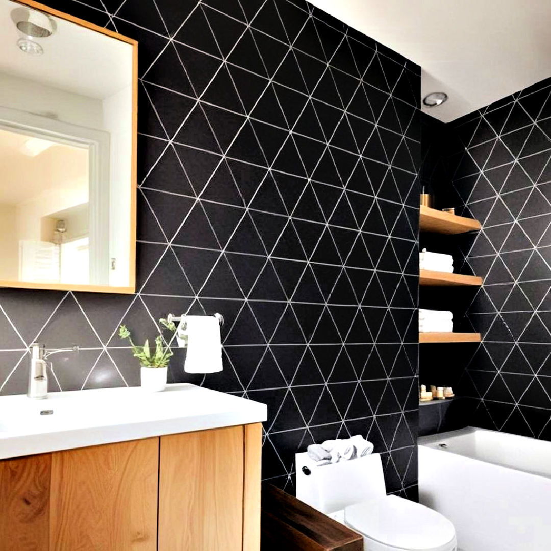 unique geometric pattern - 40 Modern Bathroom Ideas