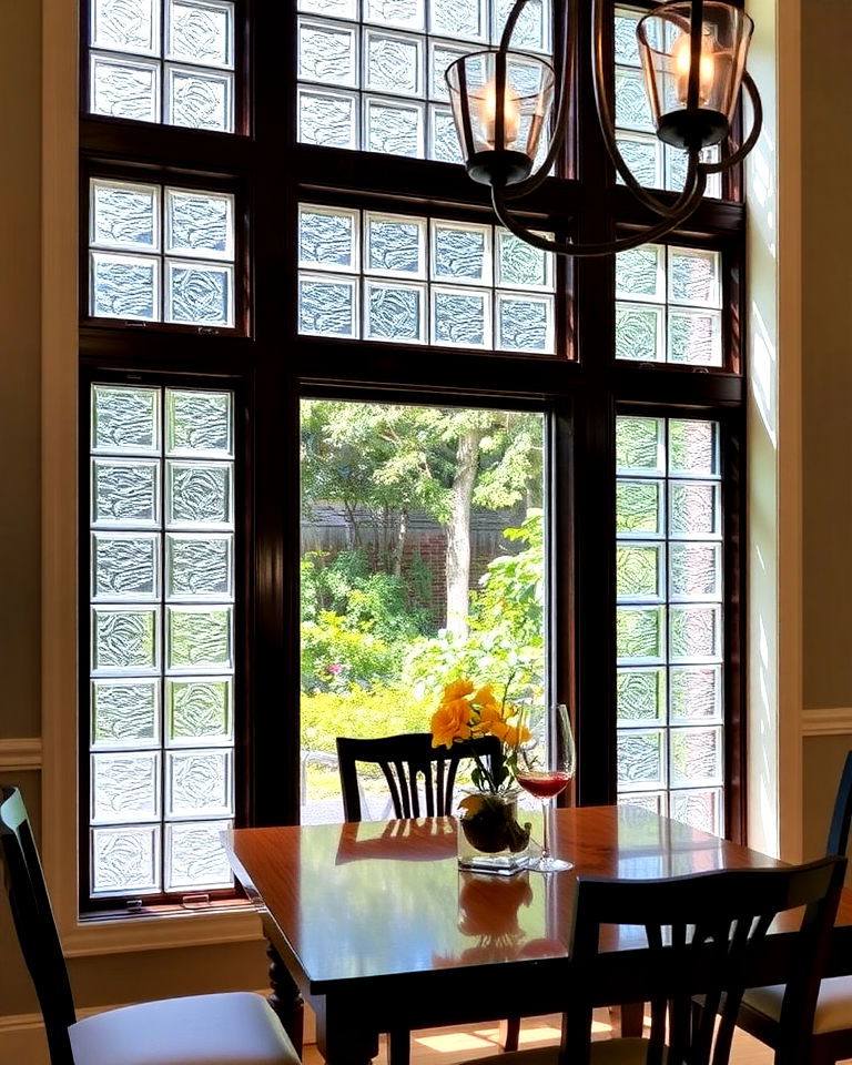 unique glass block window - 25 Dining Room Window Ideas