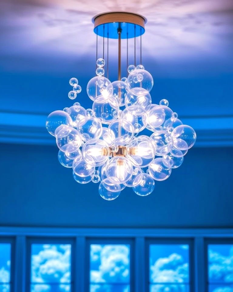 unique glass bubble chandelier - 20 Mermaid Room Ideas