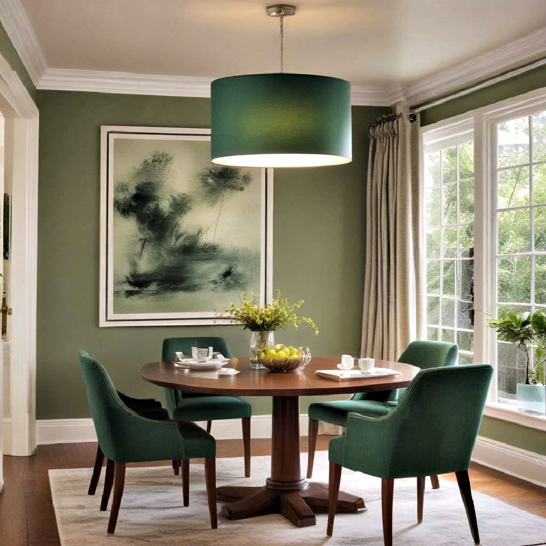 unique green lighting - 40 Green Dining Room Ideas