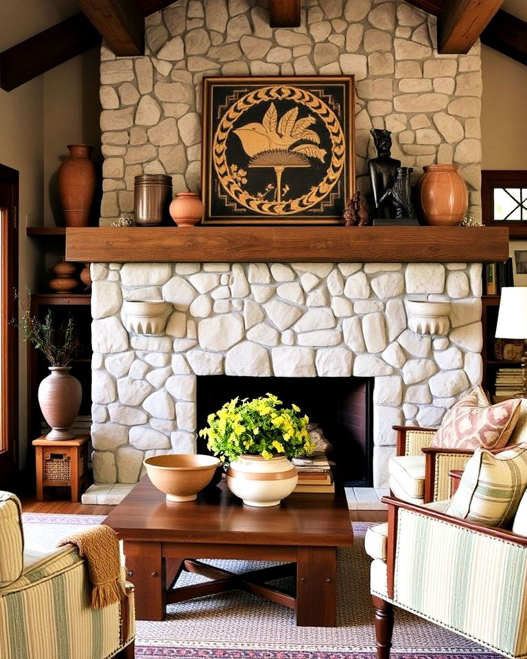 unique handcrafted pottery and decor - 30 Craftsman Living Room Ideas