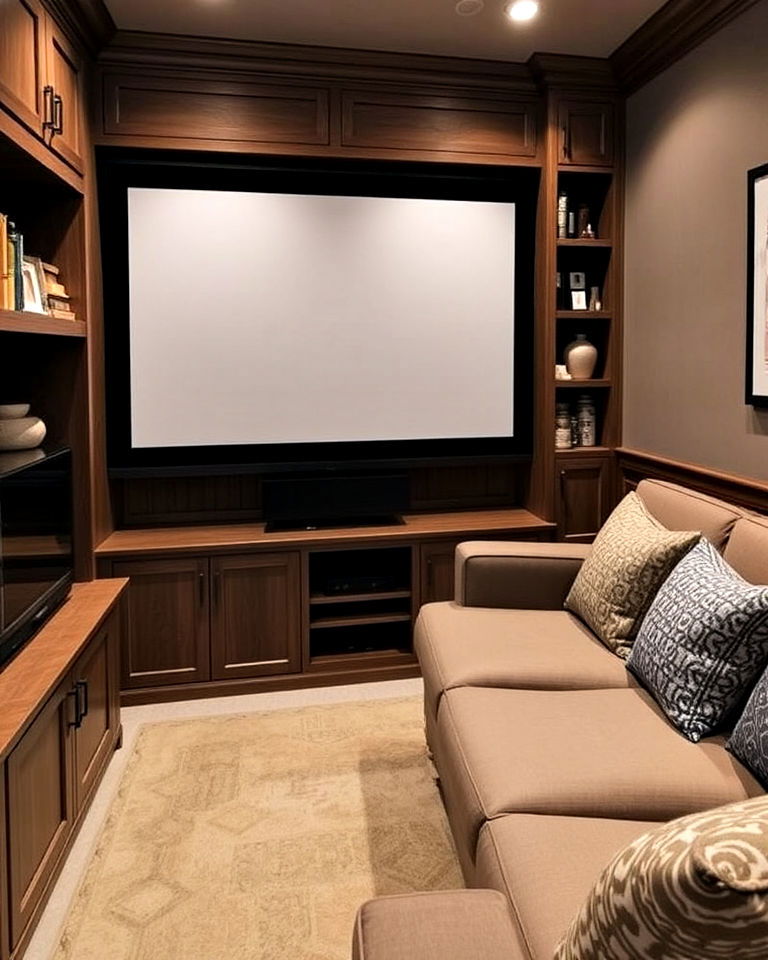 unique hidden storage solutions - 40 Small Home Theater Ideas