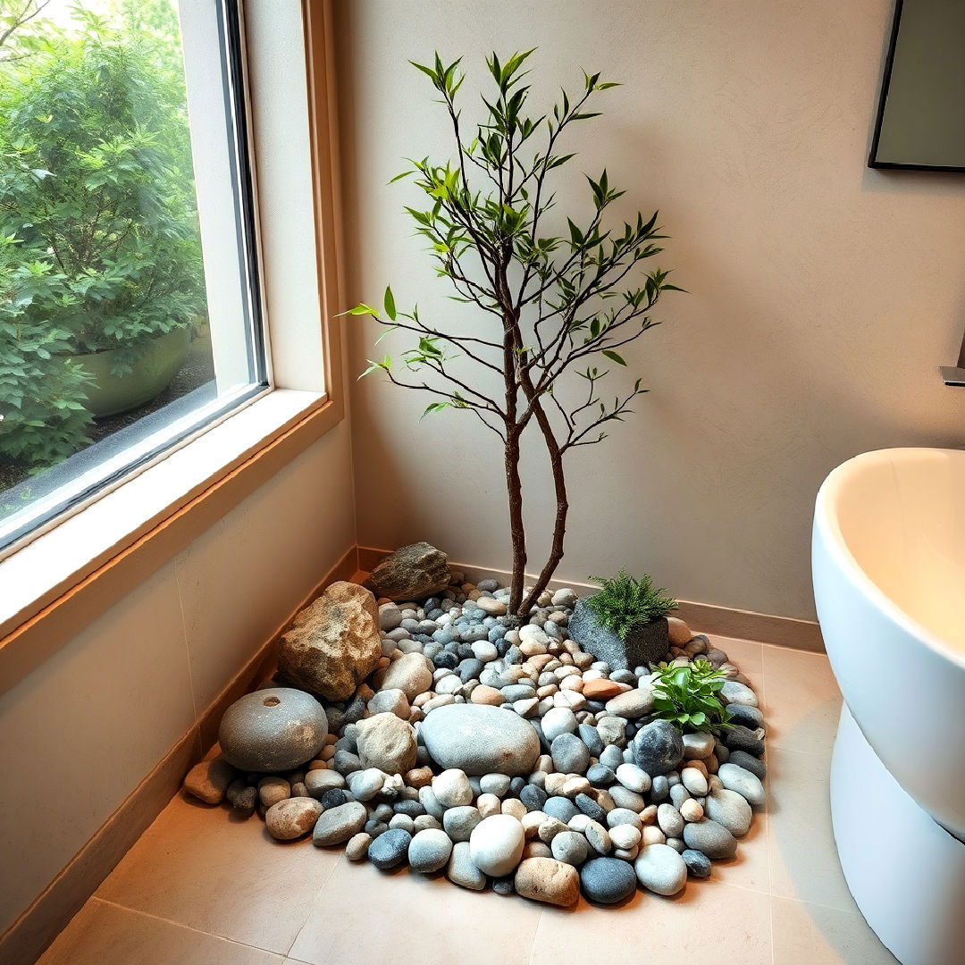 unique japanese inspired stone garden - 40 Japandi Bathroom Ideas