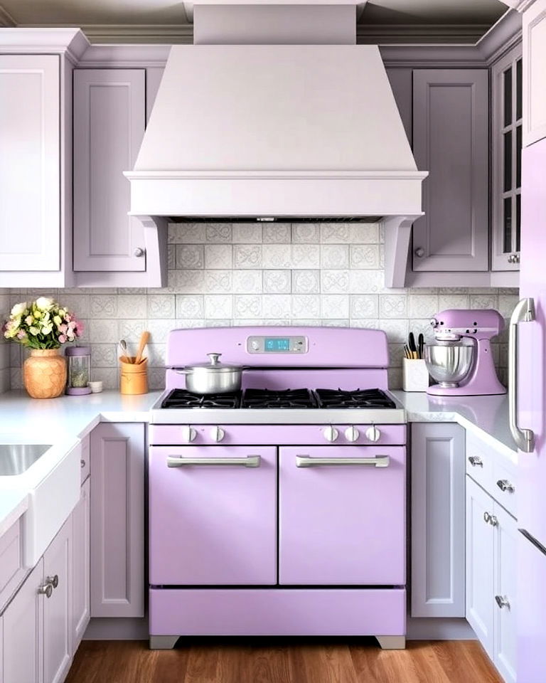 unique lavender appliances for kitchen - 25 Kitchen With Colored Appliances Ideas