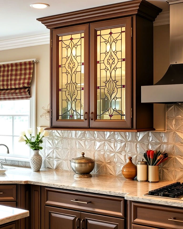 unique leaded glass cabinets - 15 Kitchen Cabinets With Glass Doors