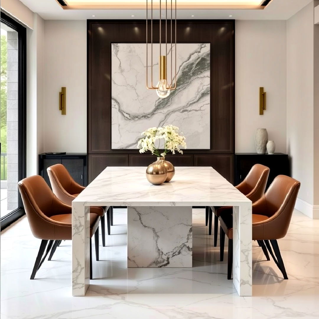 unique marble dining table - 40 Luxury Dining Room Ideas