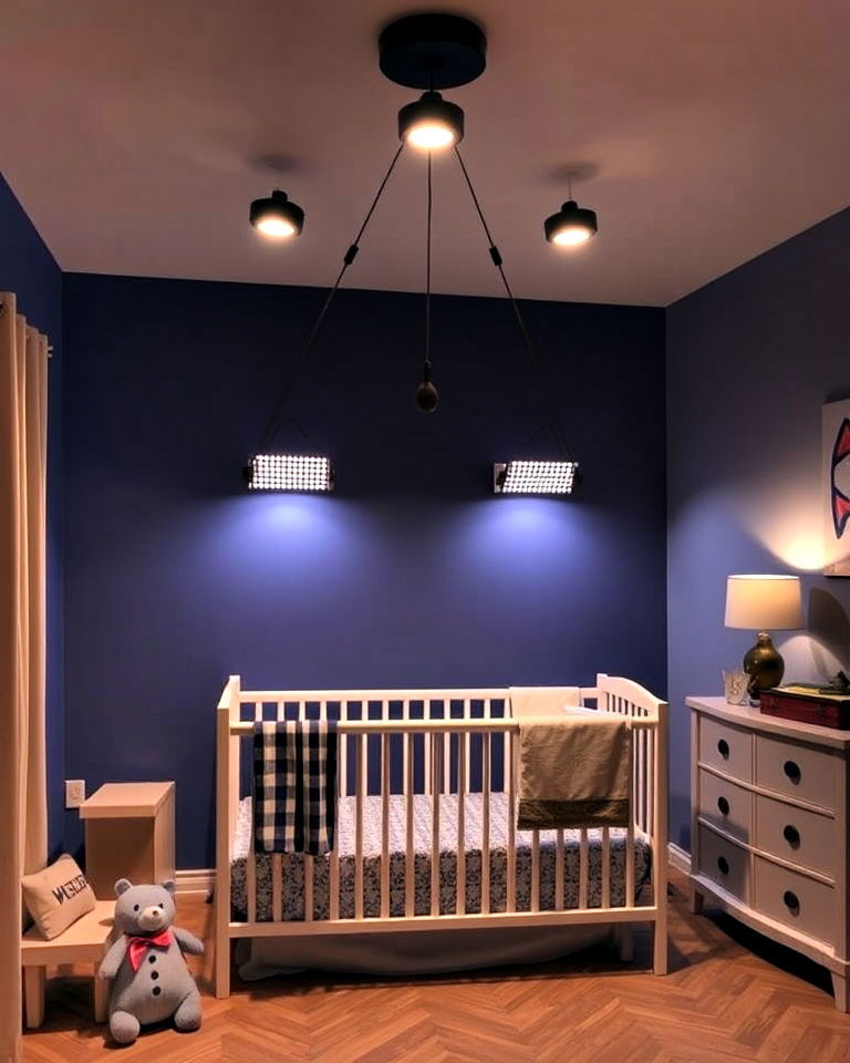 unique mini stadium style lights - 20 Sports Nursery Ideas