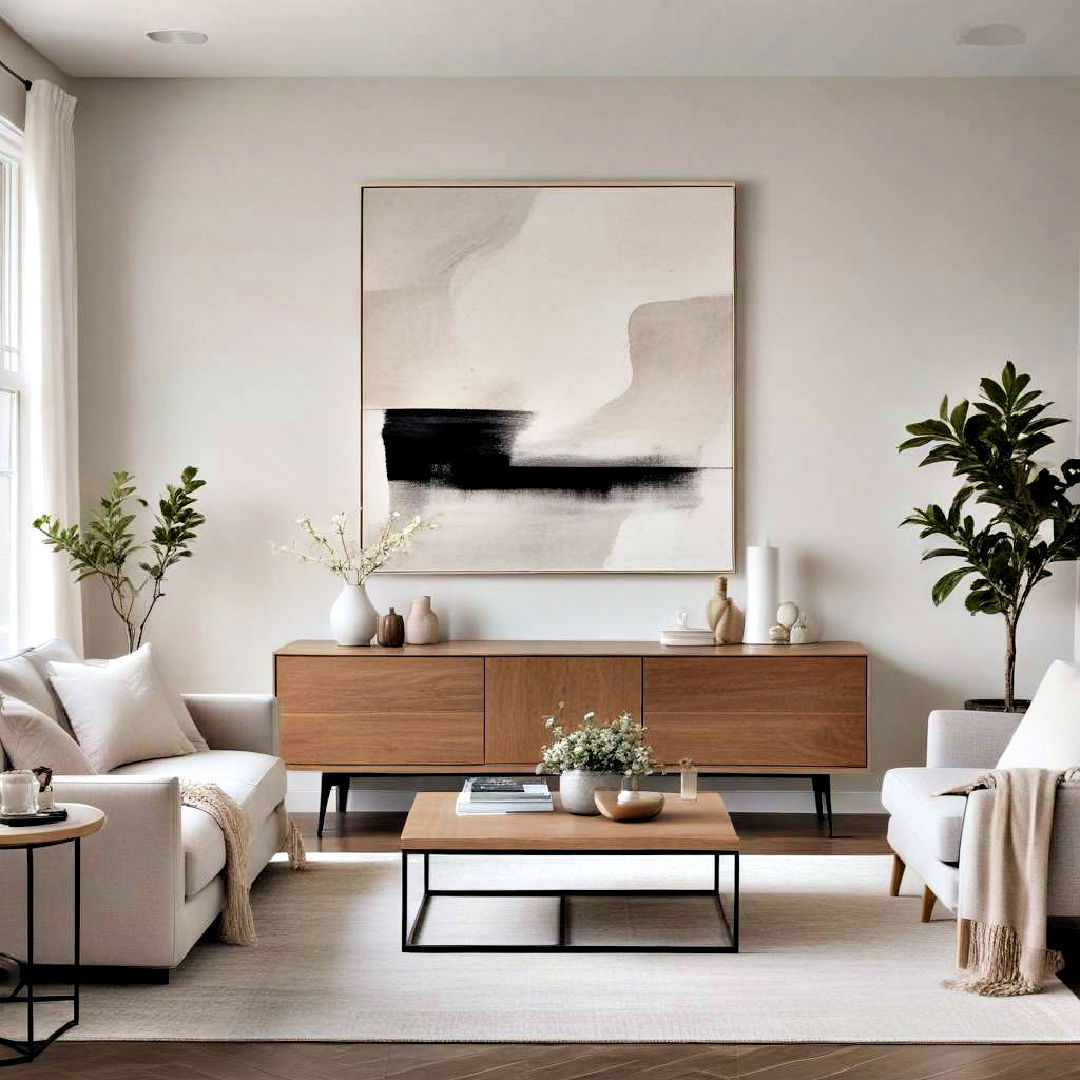 unique minimalist art - 40 Neutral Living Room Ideas