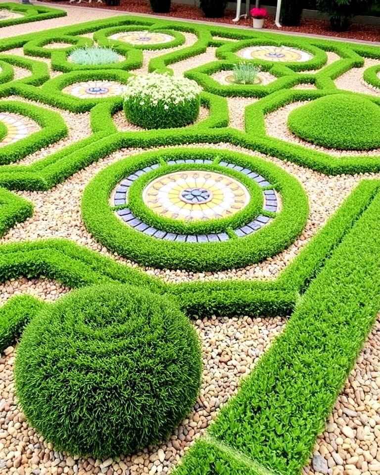 unique mosaic inspired patterns - 25 Parterre Garden Ideas