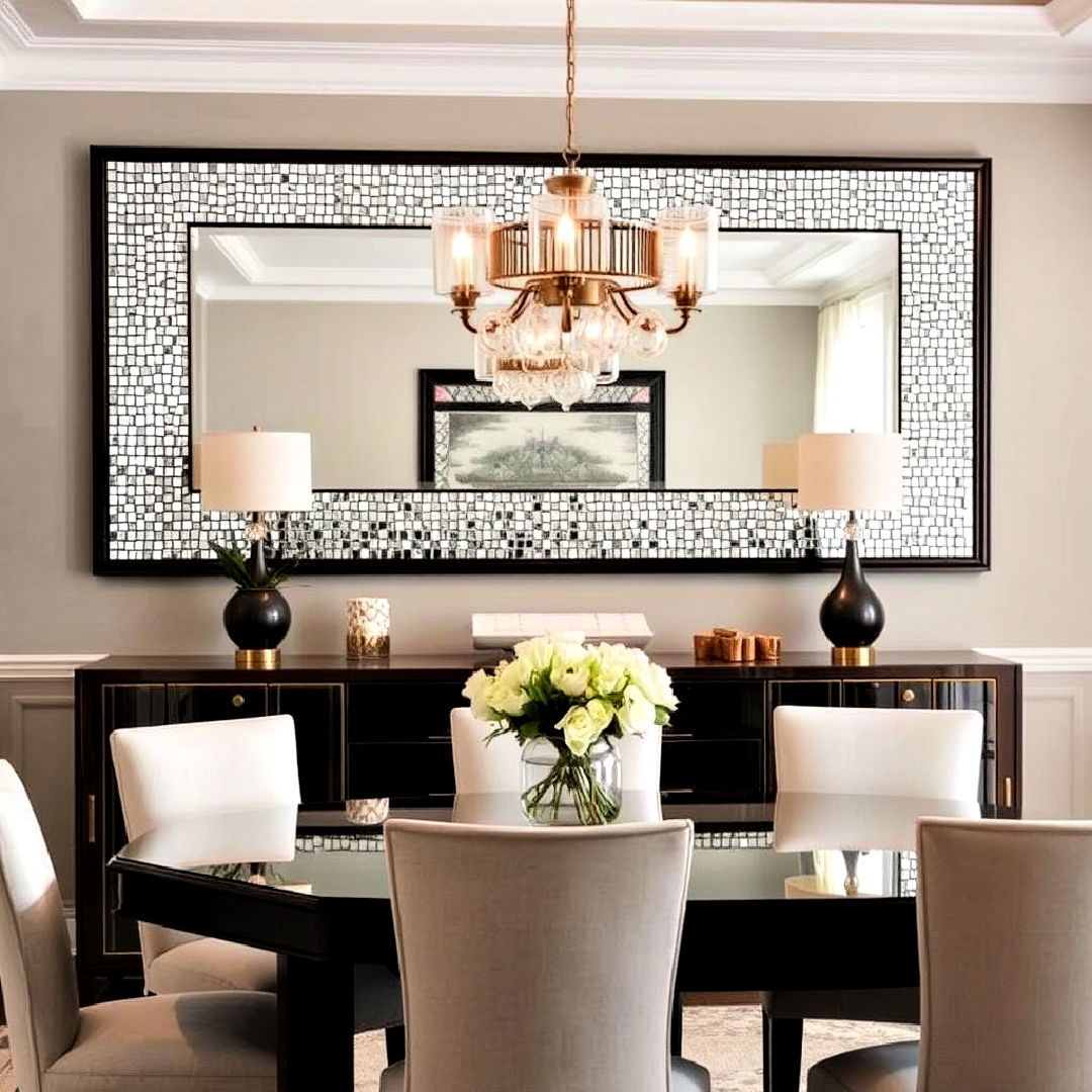 unique mosaic mirror ideas - 25 Dining Room Mirror Ideas