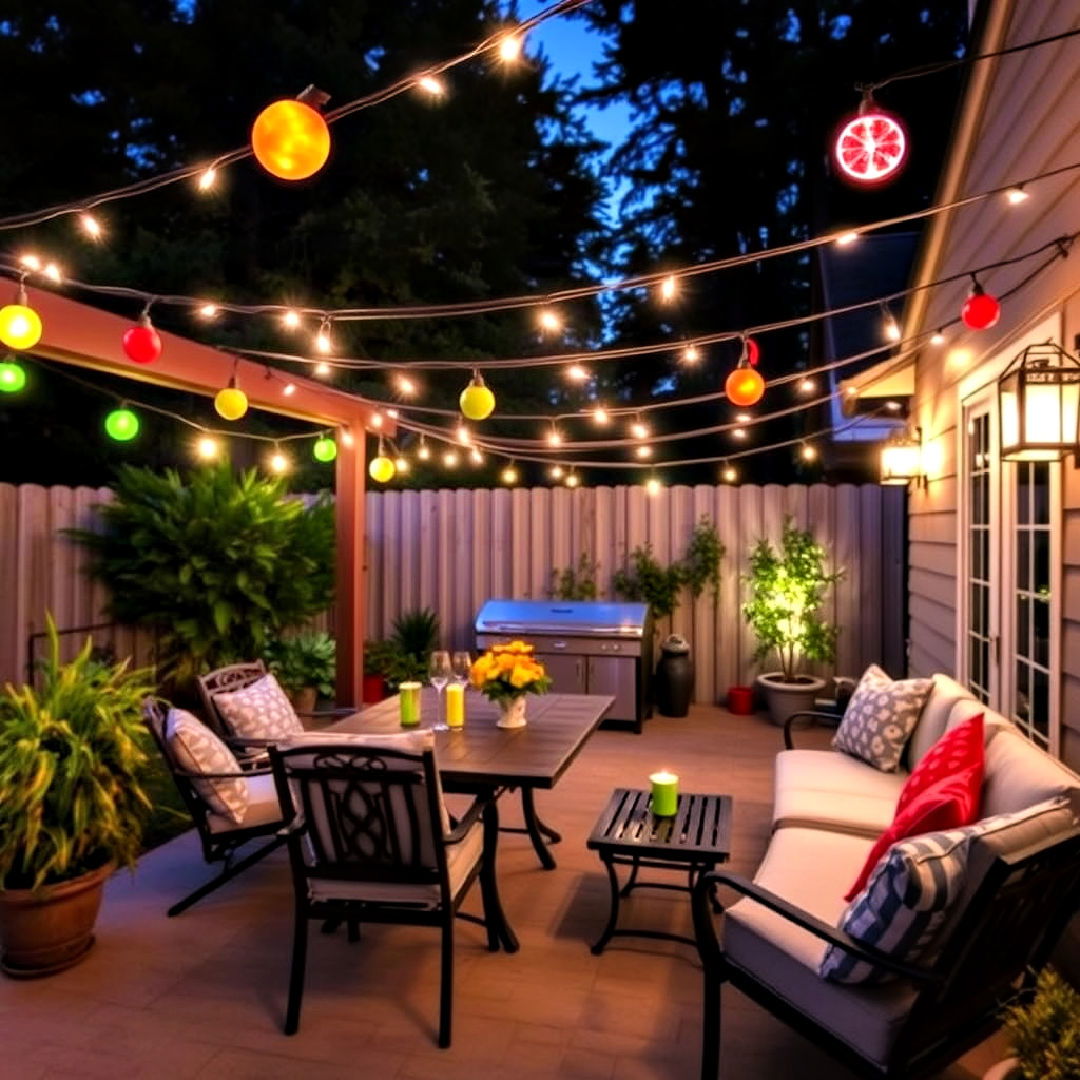 unique novelty string lights for themed parties - 40 Patio String Light Ideas