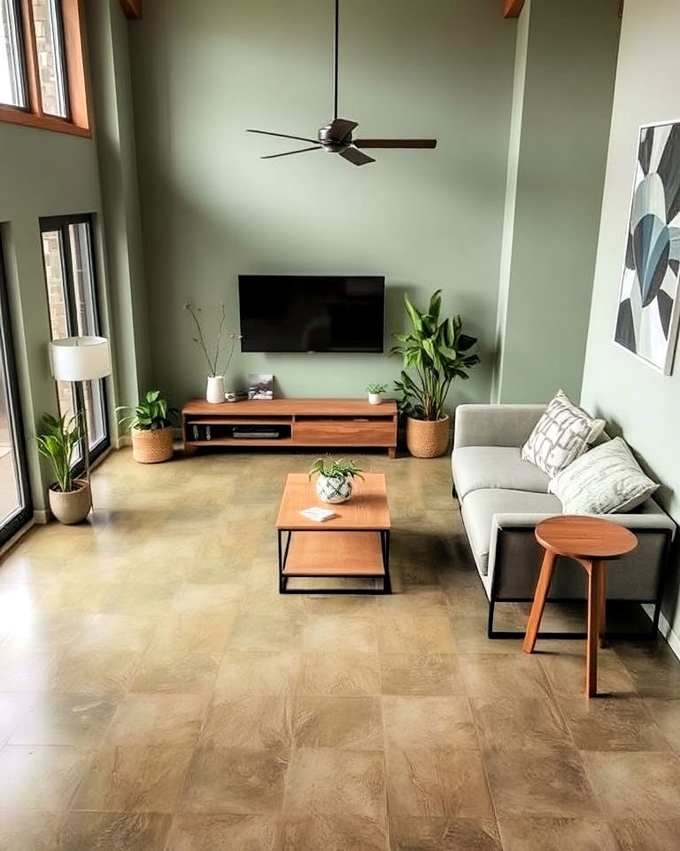unique olive stained concrete floor - 25 Stained Concrete Floors