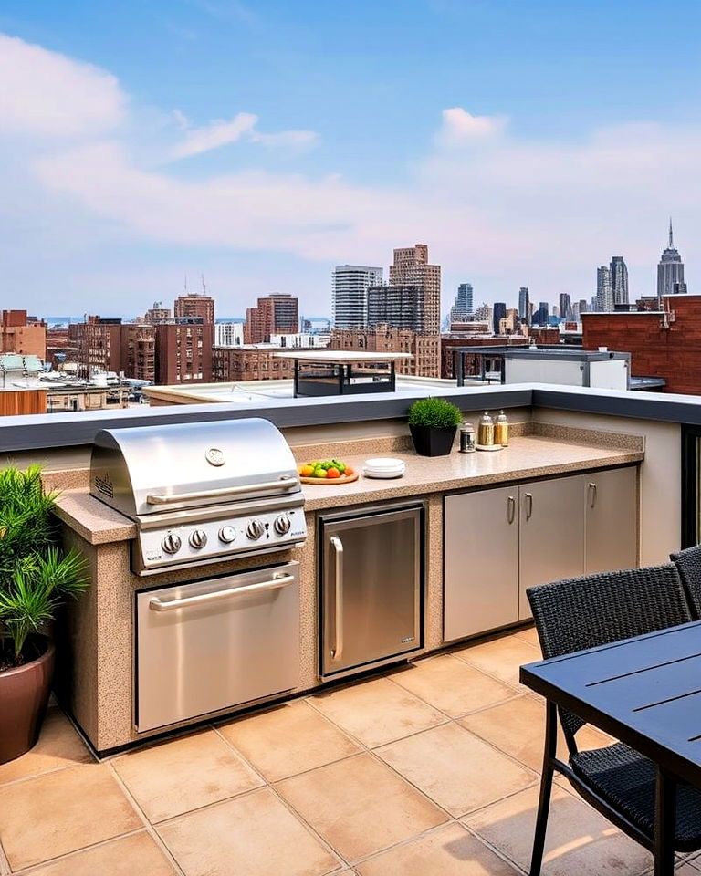 unique outdoor rooftop kitchen - 30 Residential Rooftop Design Ideas