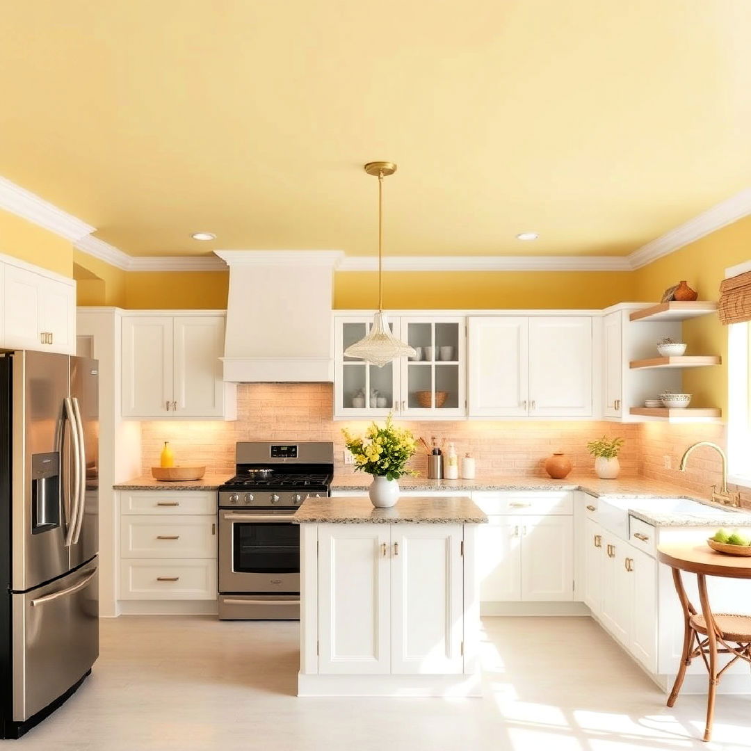 unique pale yellow ceiling for kitchen - 15 Pale Yellow Kitchen Ideas