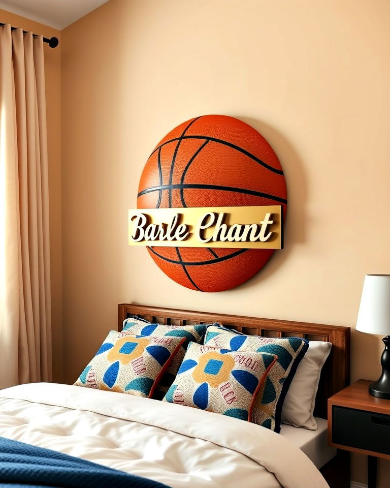 unique personalized basketball name plaque - 25 Basketball Room Decor Ideas