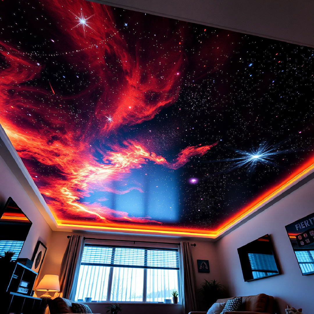unique projection mapped ceiling - 40 Teen Hangout Room Ideas