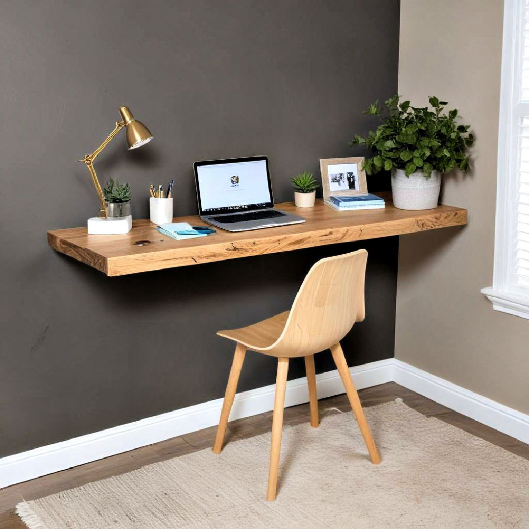 unique reclaimed wood floating desk - 15 Floating Desk Ideas