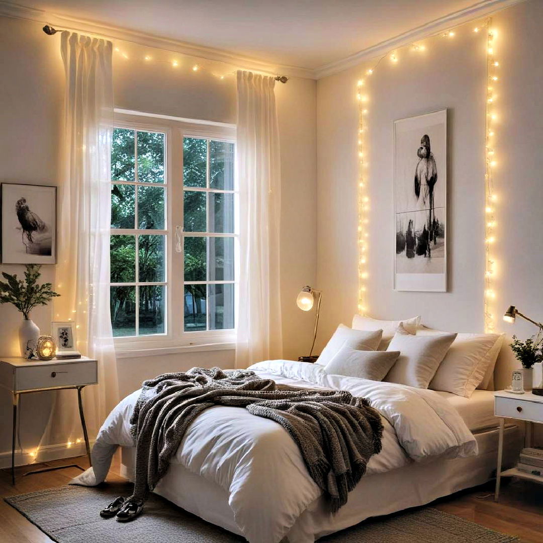 unique rope lights - 15 Small Bedroom Lighting Ideas