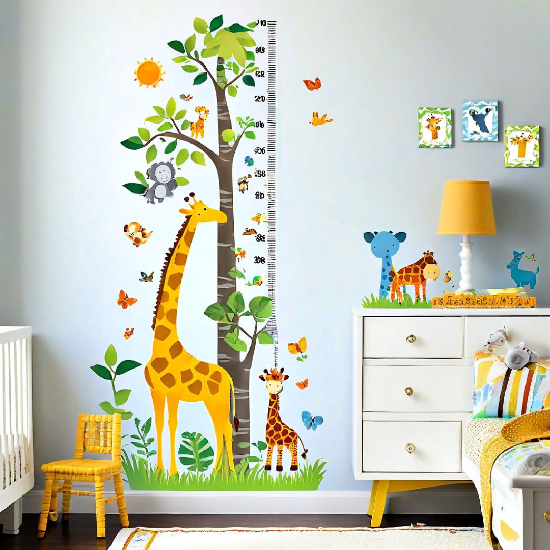 unique safari themed growth chart - 25 Safari Nursery Decor Ideas