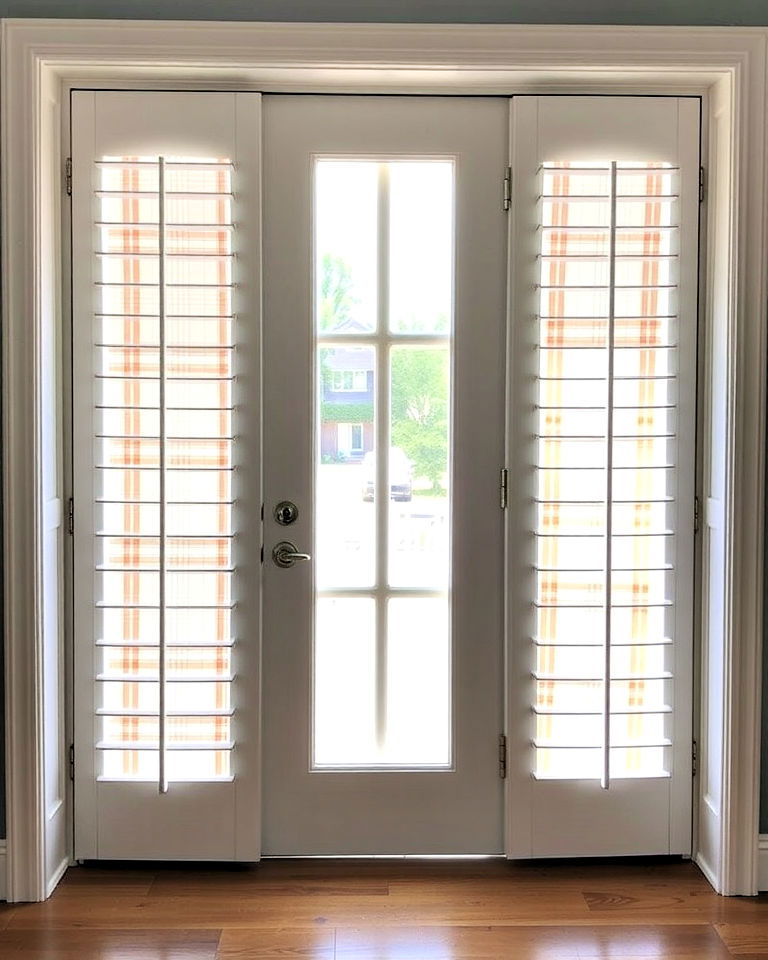 unique shutters with fabric inserts - 20 Window Treatments for French Doors