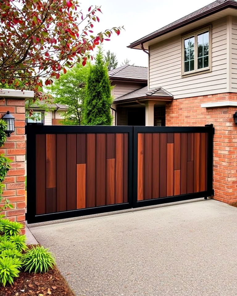 unique sliding gate with integrated pedestrian access - 30 Sliding Gate Design Ideas