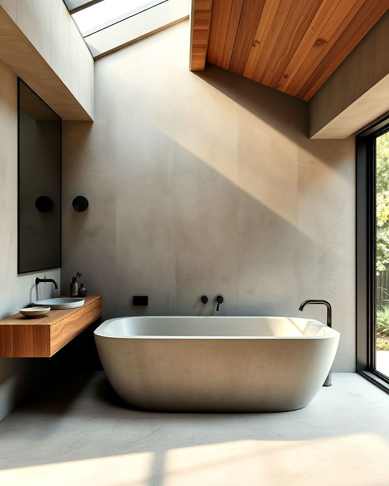 unique spa like concrete bathroom - 30 Concrete Bathroom Ideas
