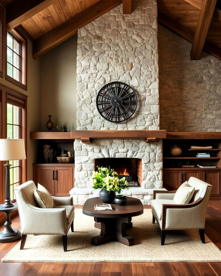 unique stone accents for organic appeal - 15 Prairie-style Interior Design Ideas