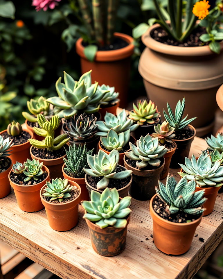 unique succulent station as party favors - 30 Garden Party Ideas